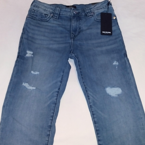 True Religion Women’s Halle Mr SN Destroy Medium Wash Jean's - Picture 6 of 12